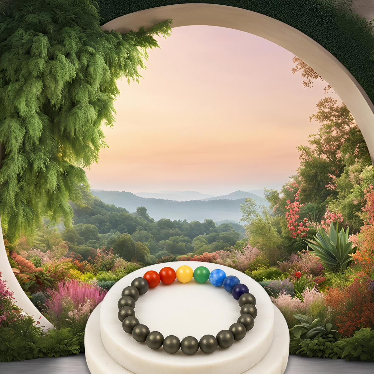 Pyrite & Chakra Bracelet