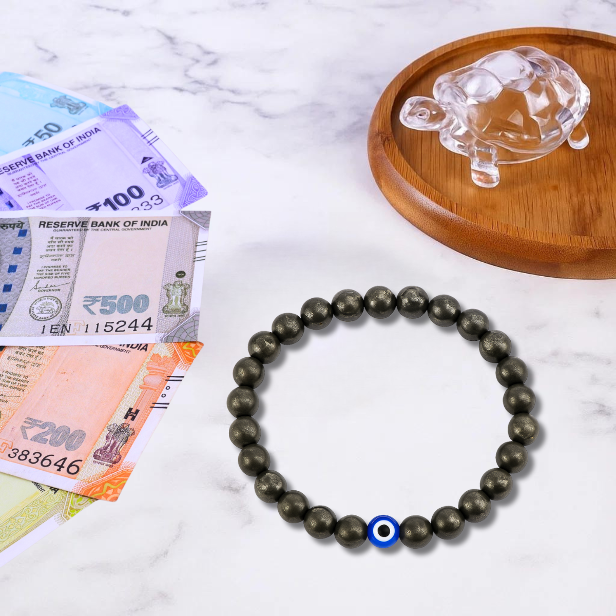 Pyrite Evil Eye Bracelet