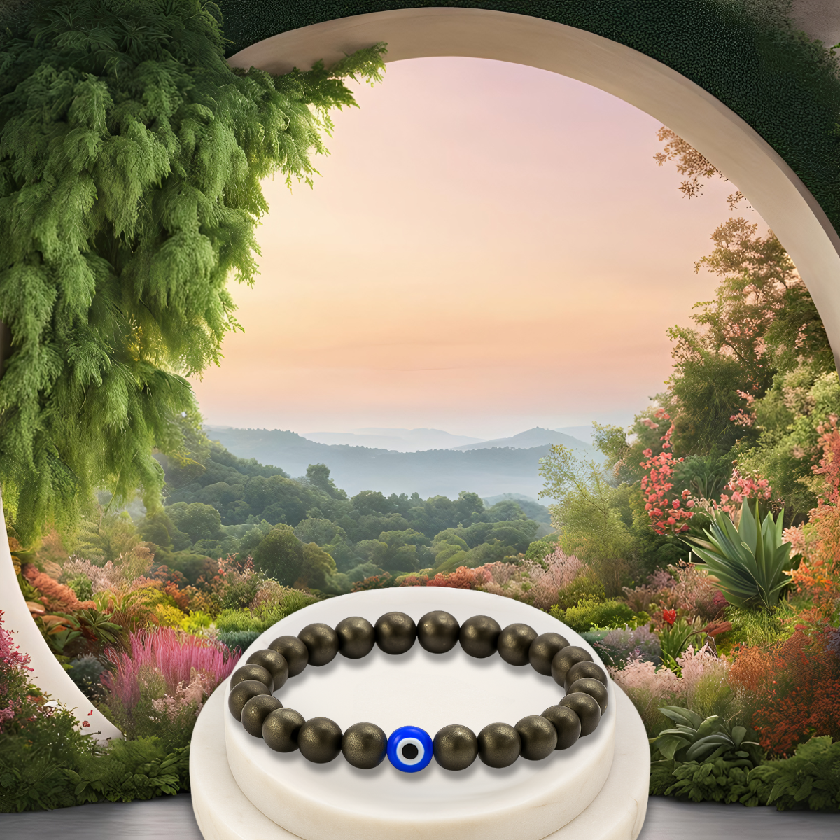 Pyrite Evil Eye Bracelet