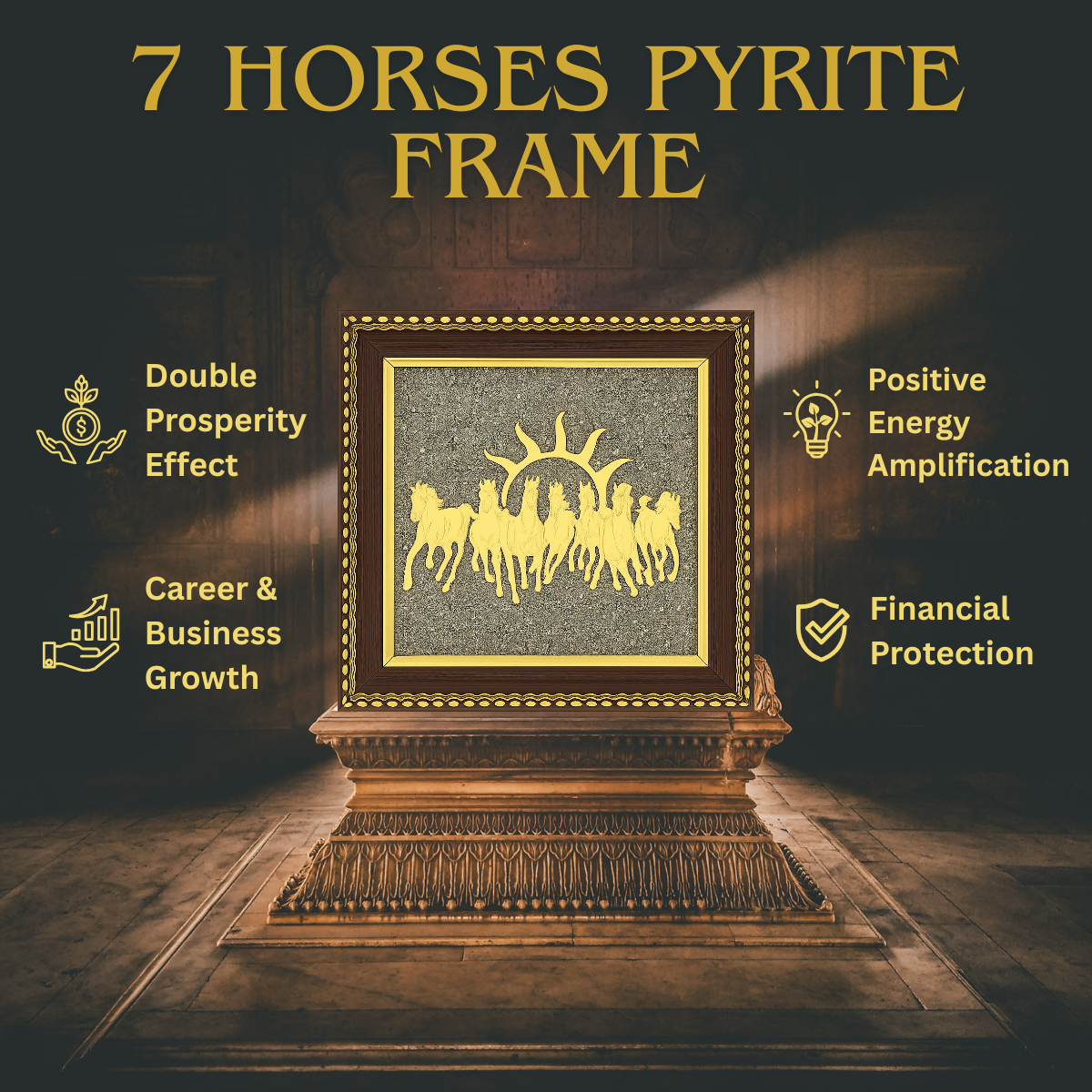 7 Horses Raw Pyrite Frame
